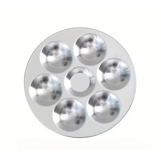 Aluminum plate 17cm round 6 compartments small